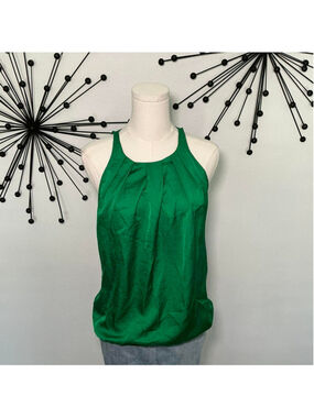 Old Navy green satin halter top flowy blouse minimalist chic